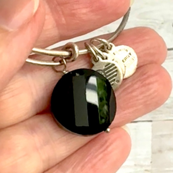 Alex and Ani Black Charm Bangle - Picture 1 of 3